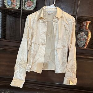 Vintage cream Dué per Dué 100% silk blouse